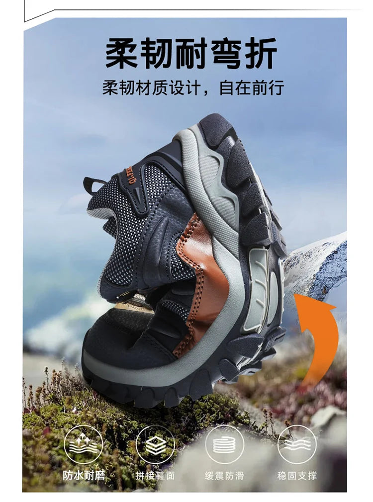 Winter Tactical Boots Combat Autumn Hiking Boots Men Snow Warm Fur Sneakers Padded Trekking Black Waterproof Leathe Sneakers