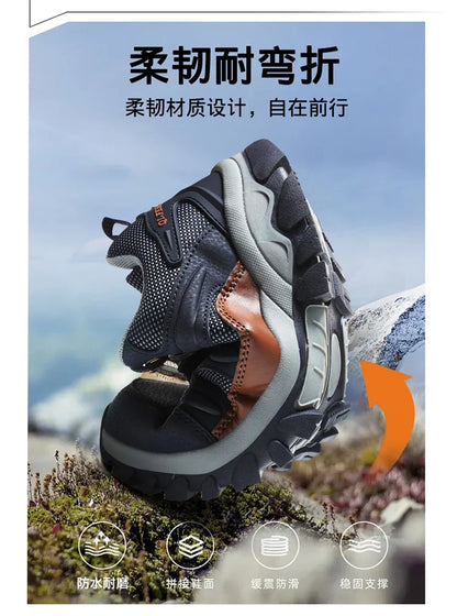 Winter Tactical Boots Combat Autumn Hiking Boots Men Snow Warm Fur Sneakers Padded Trekking Black Waterproof Leathe Sneakers