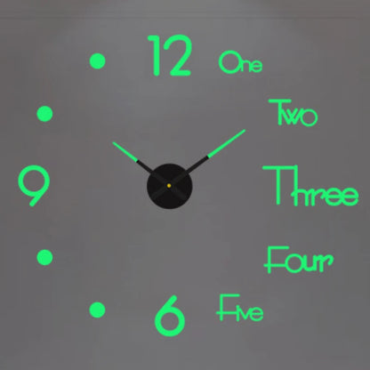 3D Wanduhr Leucht Rahmenlose Wanduhren DIY Digital Clock Wand Aufkleber Stille Uhr für Home Wohnzimmer Büro Wand decor