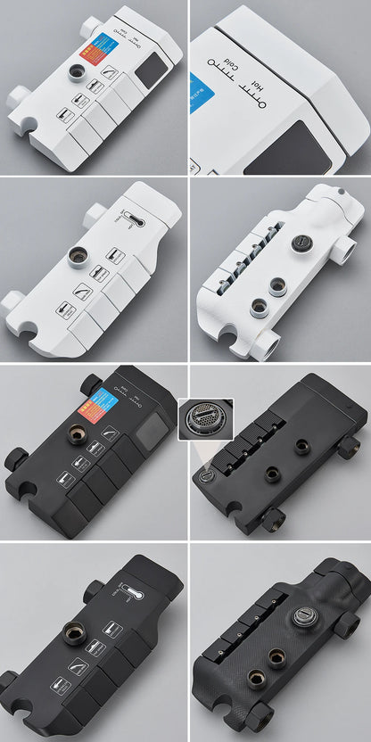 Rozin Black Smart Digital Display Shower Faucet Set Piano Style Rainlfall Bathroom System Grey Digital Mixer Tap Bidet Shower