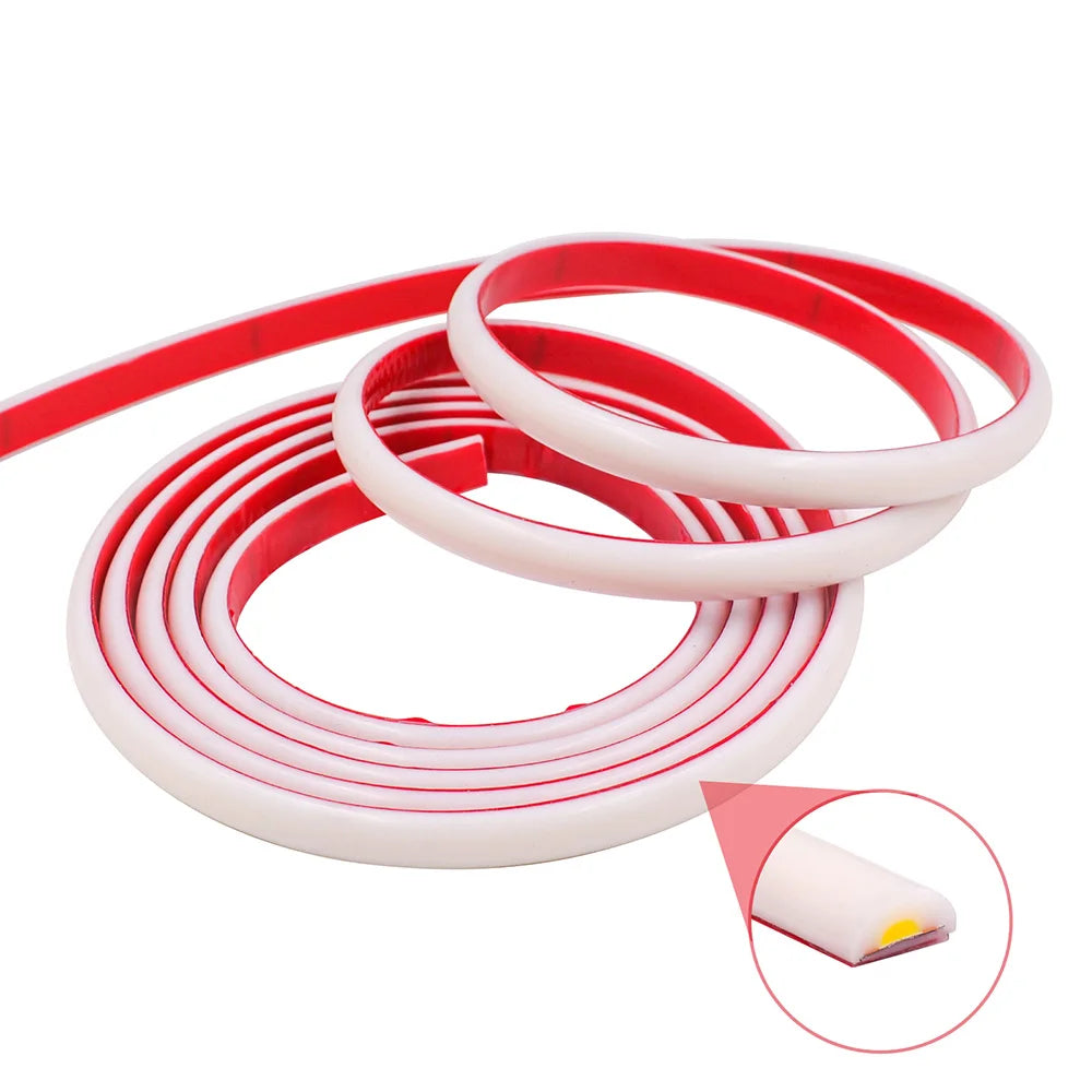 IP68 Waterproof COB LED Neon Strip Light 5m 10m 15m 20m 0.5m 12V 24V 320LED Flexible Tape Silicone Tube Lamp Liner Lighting RA90.