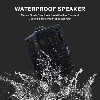 Herdio 3.5" Outdoor Bluetooth Speakers Waterproof 200W 3 Way Upgrade Premium Wall Mount Speakers Durable Mountable Loud Sound.