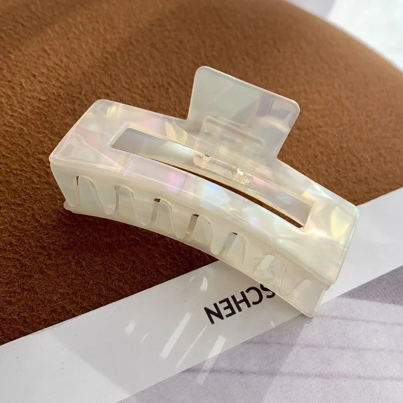 Muweordy New Acetate Claw Clip Leopard Hair Claw Large Geometric Hollow Square Crab Hair Clip  for Women Girl Hair Accessories.