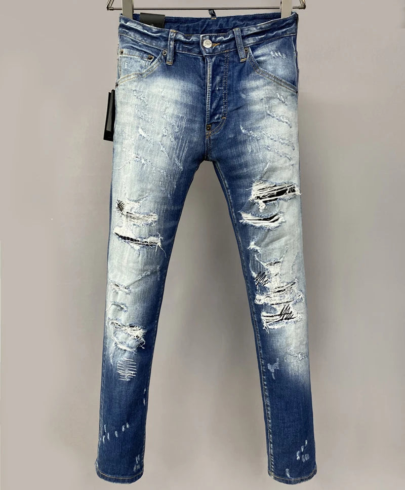 new design style D2 Men Jeans Coolguy Long Pants Straight Multiple button Hole SLIM black top quality D2 jeans pant 881.