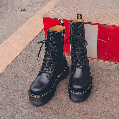 Autumn Winter Fashion Round Toe Lace-up Shoes Womens Boots Zip Ankle Boots For Women High Heels Basics Casual