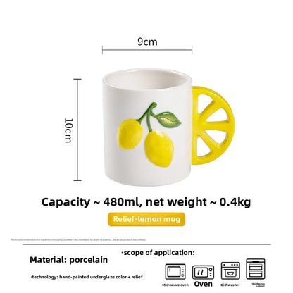 Creative Lemon Plate Ceramic Fruit Dish Ins Style Home Dining Thai Restaurant Tableware.