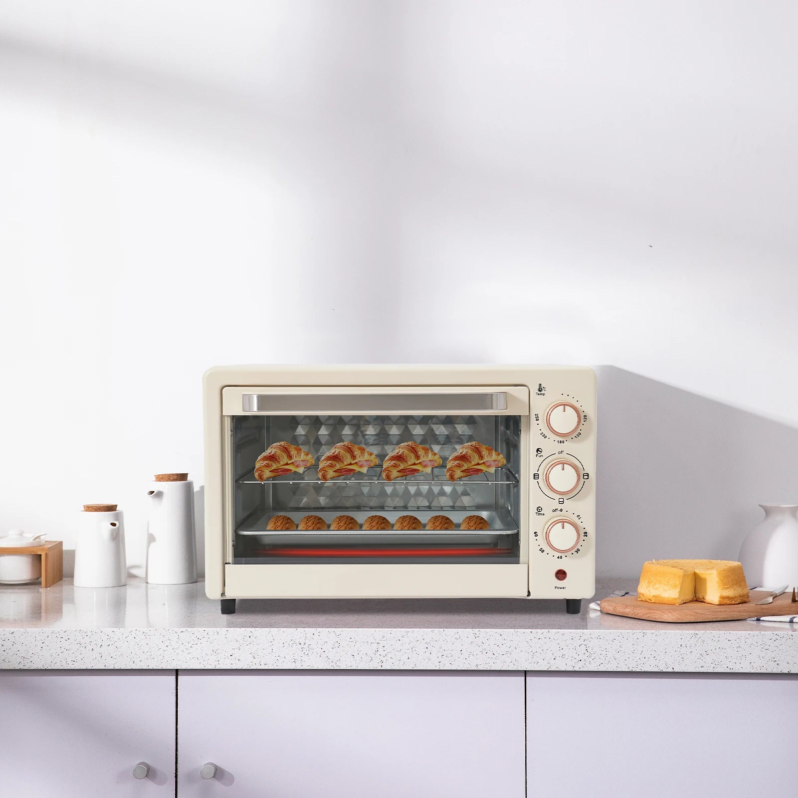 Electric Oven Mini Oven With Adjustable Temperature And 60-Minute Timer 22L Electric Oven.