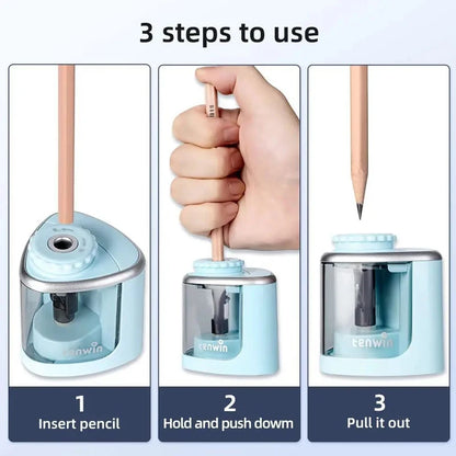 Elektrischer automatischer Bleistift spitzer für Studenten, spiralförmiger Stahl klingens chärfer für Künstler, Buntstifte für Kinder und Erwachsene.