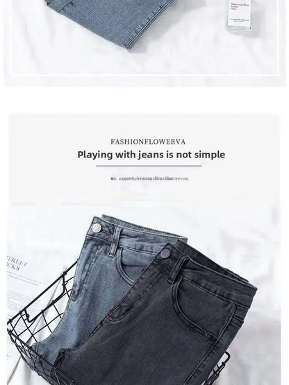 Women's High Waist Elastic Stretchy Jeans Hot Sale Of The Season Autumn New Style Versatile Slimming Pencil Thin Nine Point Pant.