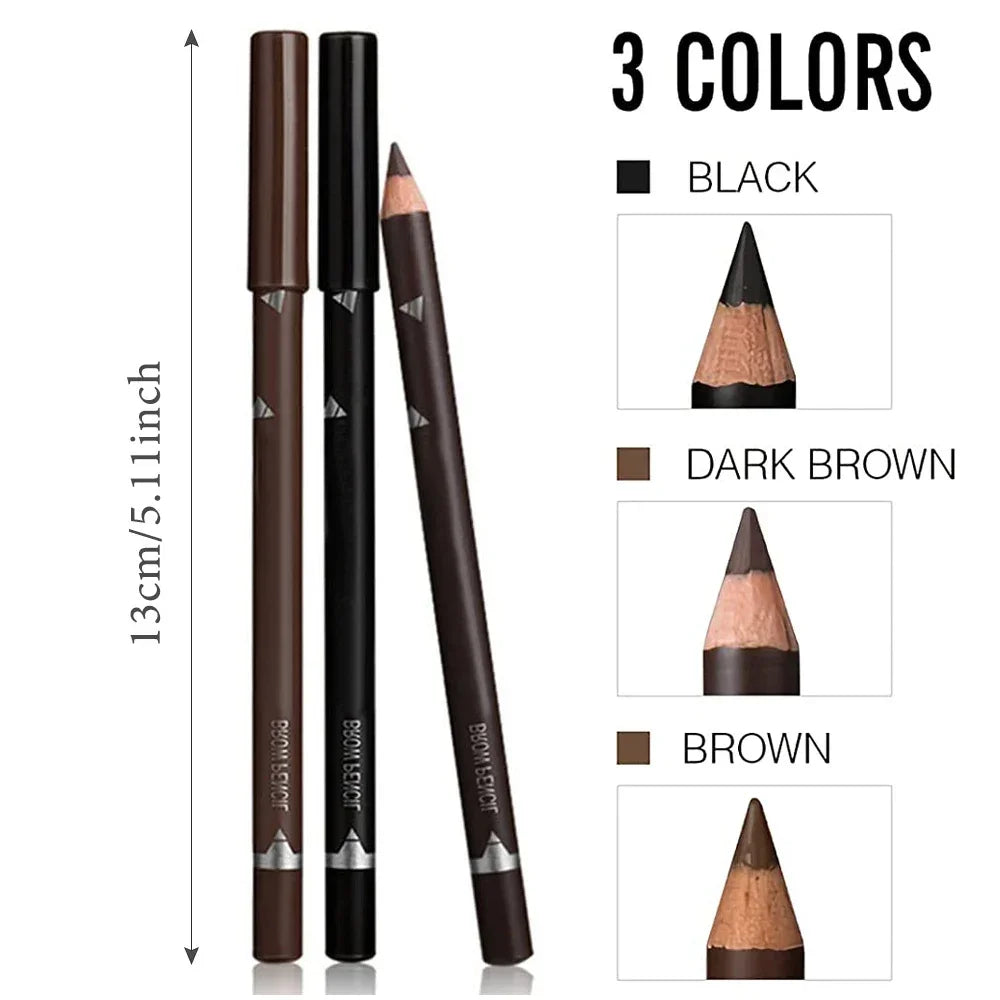6/12Pcs Eye Brow Pencil Waterproof Professional Women Eye Makeup Pen Easy Color Natural Black Cosmetic Beauty Eyebrow Tool.