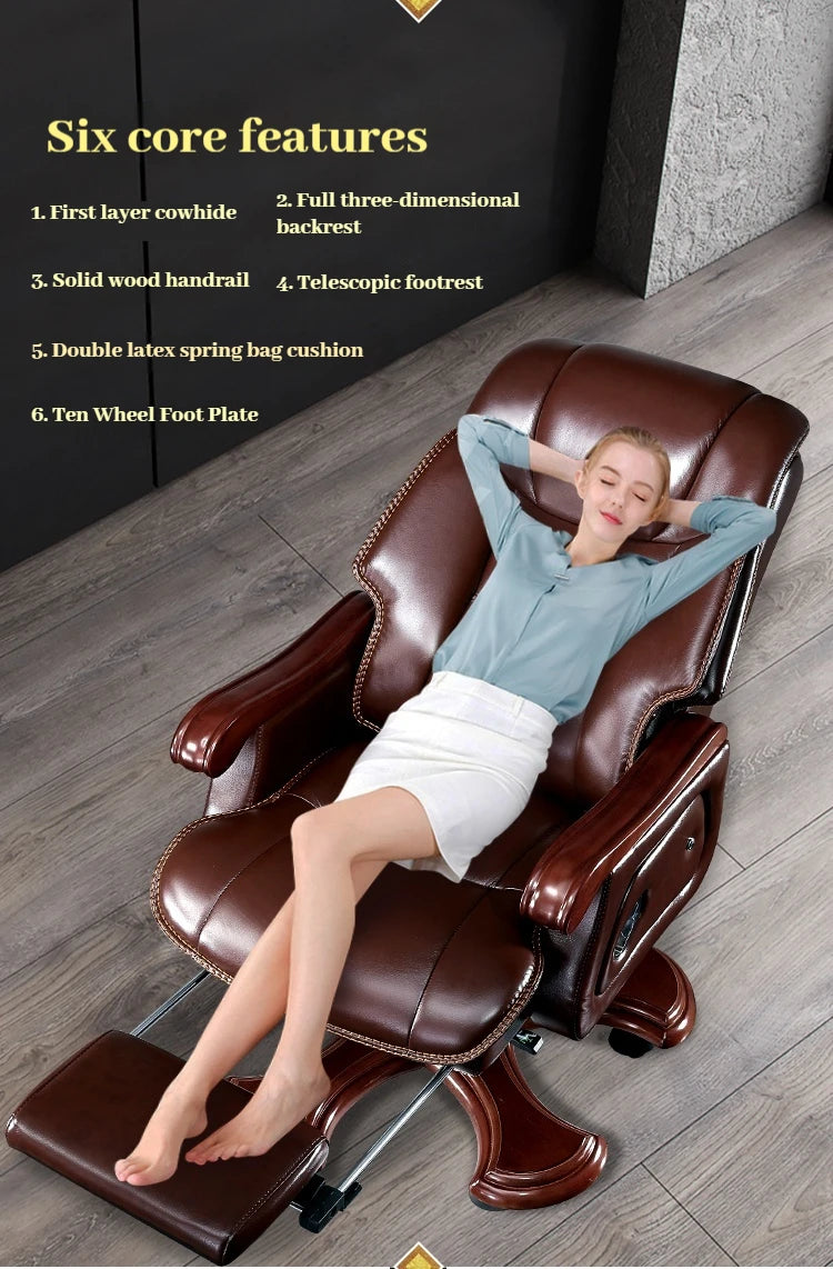 Bürostuhl mit Lederrad, unterstützt Design, Relax, moderner Massagesessel, Chaiselongue, mobil, bequem, luxuriös, Silla Oficina, Büromöbel