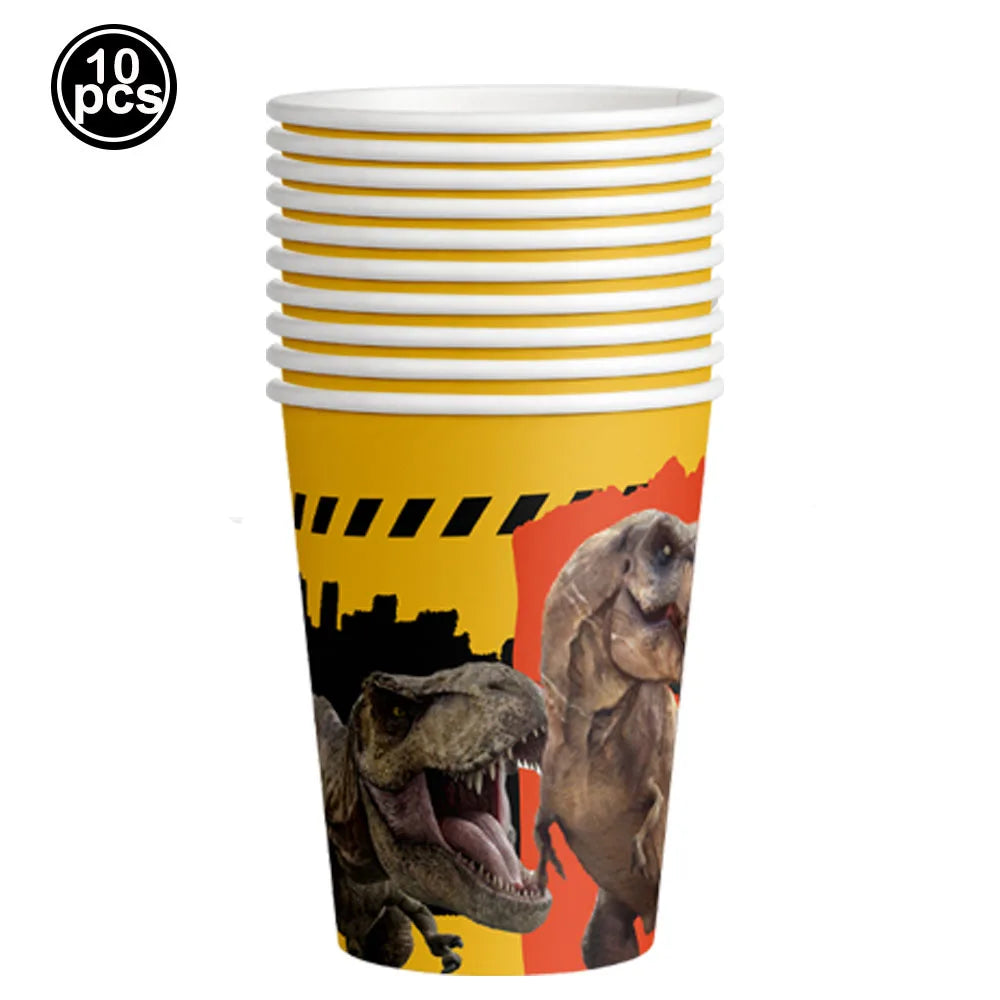 Jurassic Dinosaurier Geburtstagsparty liefert Dinosaurier Einweggeschirr Teller Tasse Serviette für Dinosaurier-Themen Party Kinder Jahre