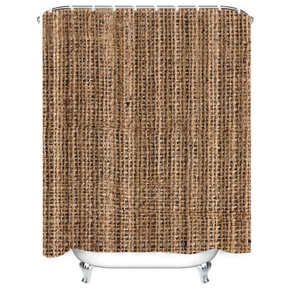 Duschvorhang aus natürlicher Jute, rustikaler gewebter wasserdichter Stoff für Badezimmerdekoration in brauner Farbe (180 x 180 cm), AliExpress