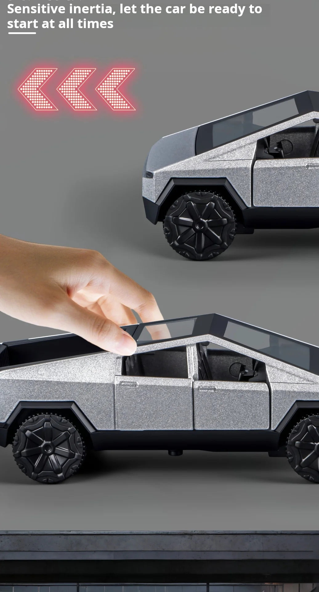 1:36 Cybertruck Toys Off Road Vehicle Die Cast Model Car Beach Motorcycle Hobby Collectible Birthday Gift For Boy.