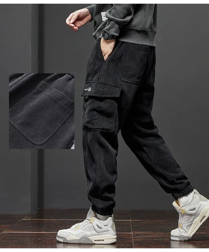Spring Autumn New Style Elastic Waist Casual Pants for Men Stretch Straight Drawstring Harem Jogging Sports Long Pants Male.