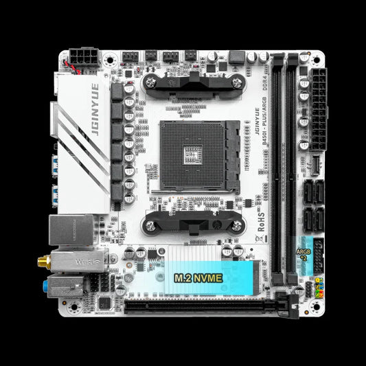 JGINYUE ITX AMD AM4 B450 ARGB Computer Motherboard supports DDR4 desktop RAM AM4 CPU slot NVME NGFF M.2 USB 3.0 VGA for Ryzen5.