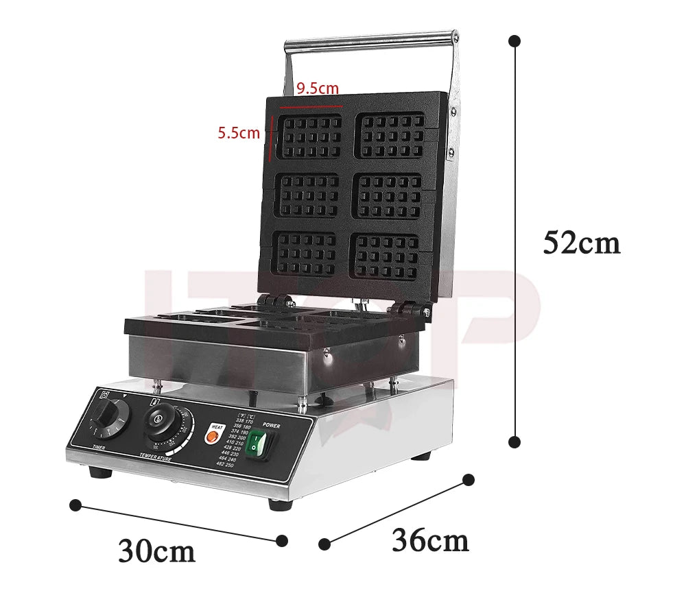 ITOP Commercial Electric Waffle Machine Sandwich Plum Crisp Donut Maker Food Shaper French Waffle Maker Non-stick Coating.