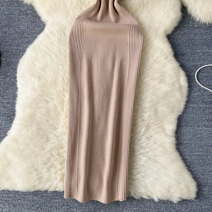 SINGREINY Einzelnen Schulter Tinte Stricken Kleid Backless Tank Gestreiften Schlank Bodycon Sommerkleid Frauen Sommer Beachwear Sexy Chic Vestidos