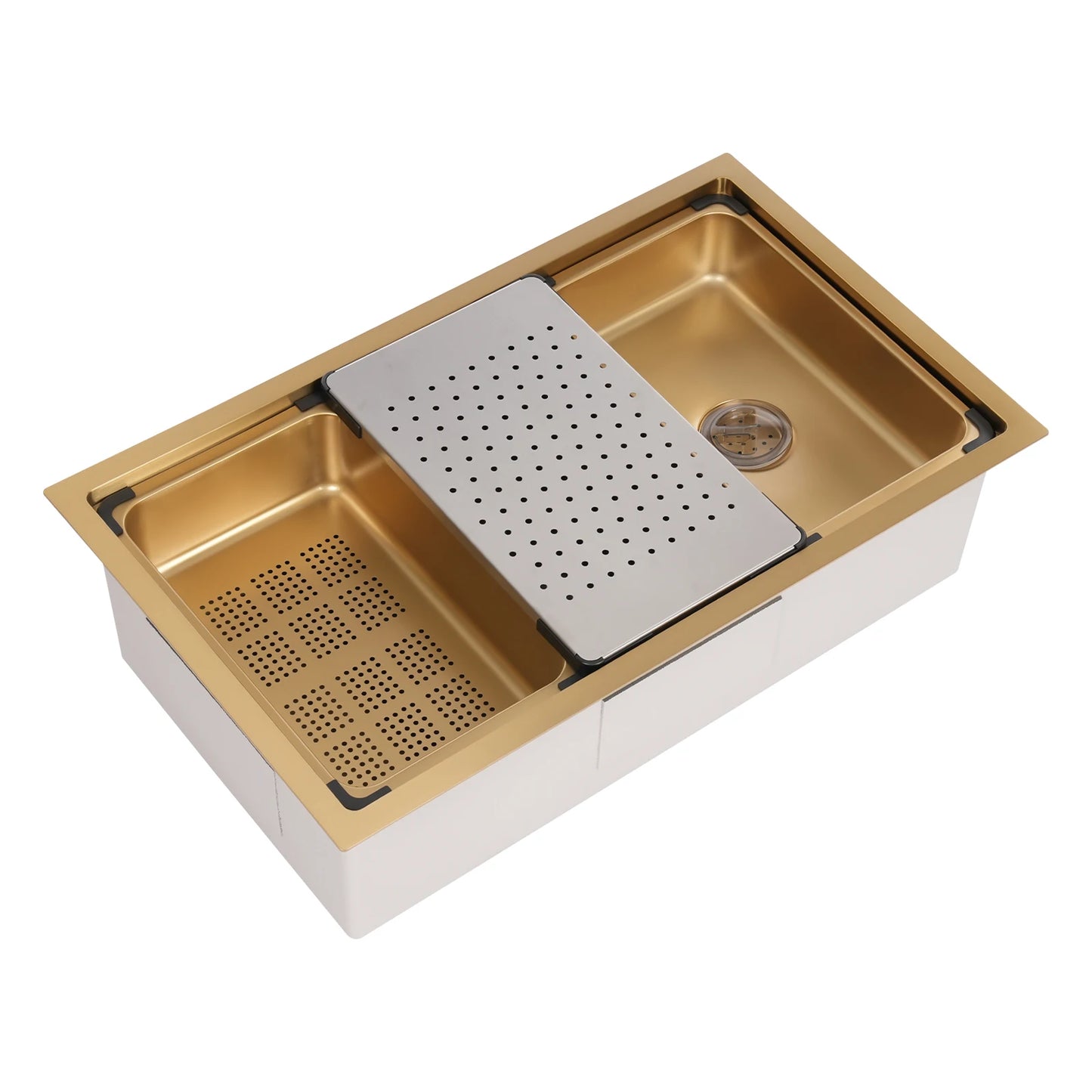 Gold 30 × 18 × 9 Inch 304 Stainless Steel Sink Undercarriage Kitchen Sink Stainless Steel Sink For Restaurants Dessert Shops Etc