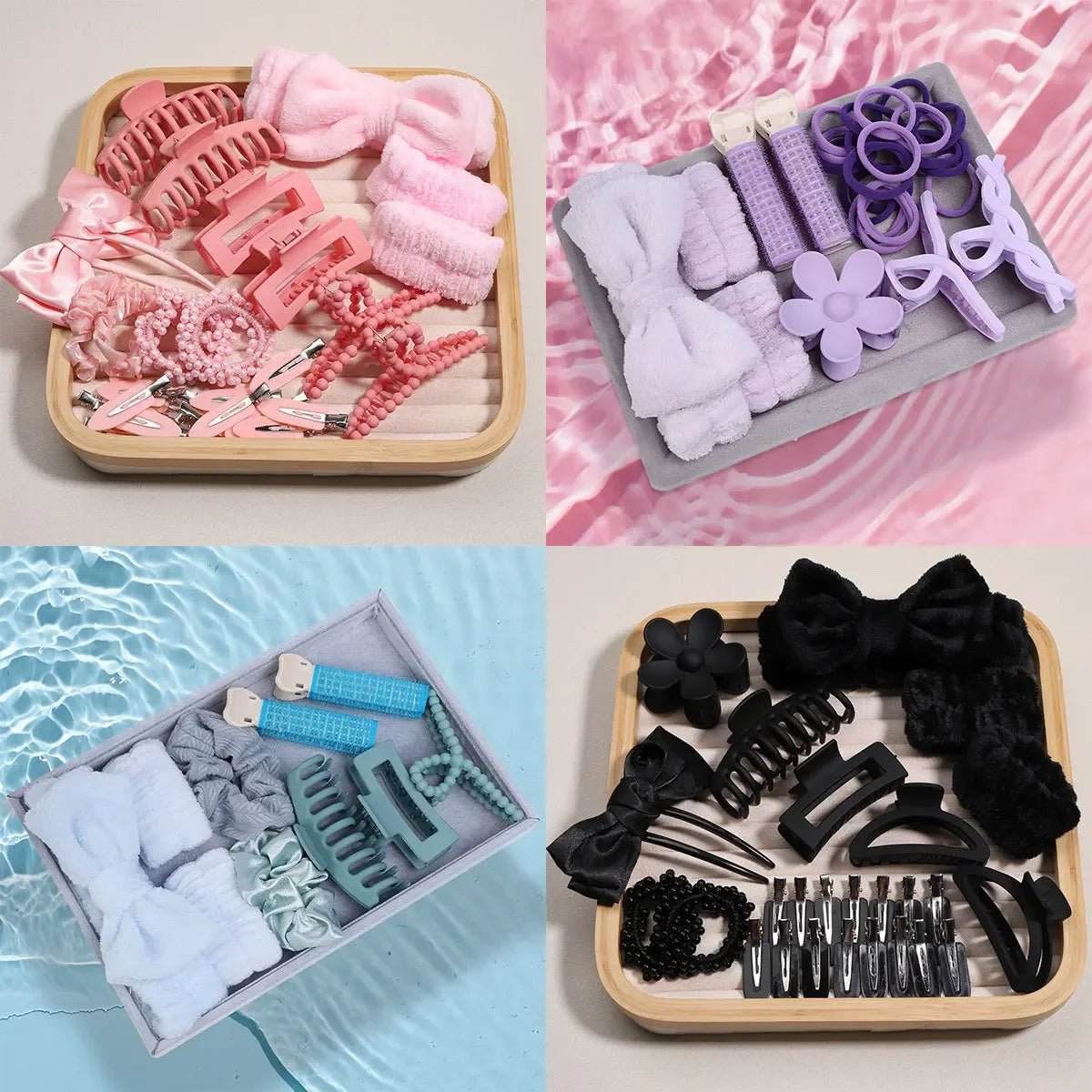 58-Piece Hair Accessories Set Butterfly End Hair Ties Shark Clip Flower Hair Grips Hair Bands Hair Accessories for Women Girls.