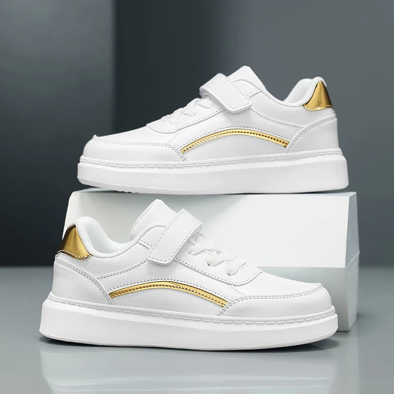 White Children Sneaker Boys Shoes PU Leather Casual Sports Kids School Skate Shoes Luxury Autumn Tennis Sneaker for Boy.