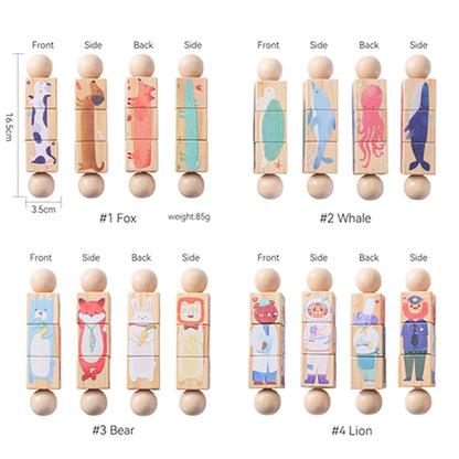 Baby Wooden Rotating Jigsaw Puzzle Hand bell Toy Baby Mobile Musical Rattle Toy Montessori Puzzle Game For Babies Newbaby Gift.