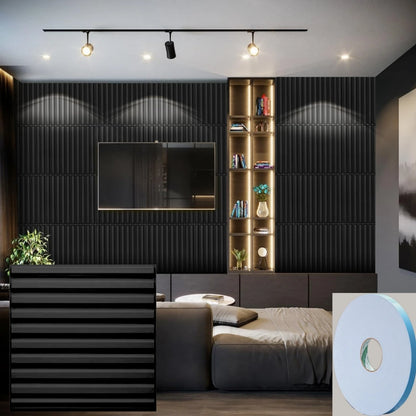 12/20/30pcs 3D pvc wall panels for indoor wall decoration, for living room hall bedroom hotel office,including tape