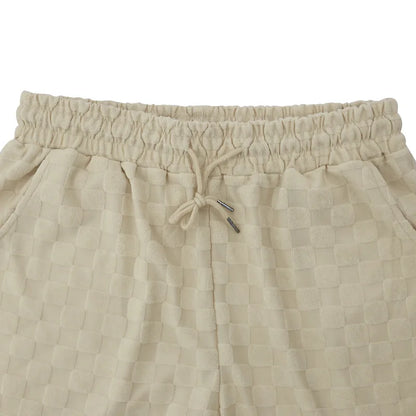 European and American Oversized Fashion Brand Men's Summer New Chessboard Plaid Loose Sports and Leisure Two-Piece Set