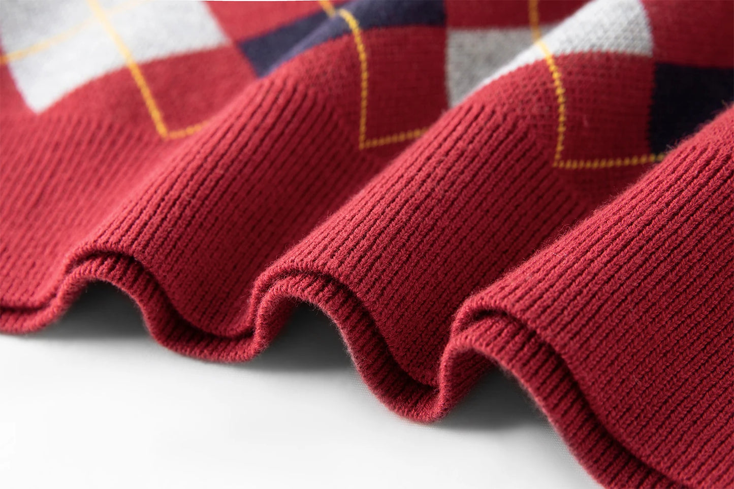 FSLE Plaid Rot Grau V-ausschnitt Gestrickte Weste Top für Frauen 2025, Herbst Neue Ankunft Retro College Stil Oberbekleidung Weste 25FS13248