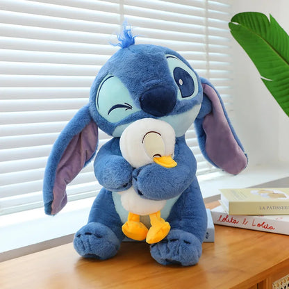 20-40cm Anime Cartoon Pink Angel Series Lilo & Stitch Doll Cute Hug Duck Stitch Plush Toy Soft Stuffed Kawaii Kid Birthday Gift