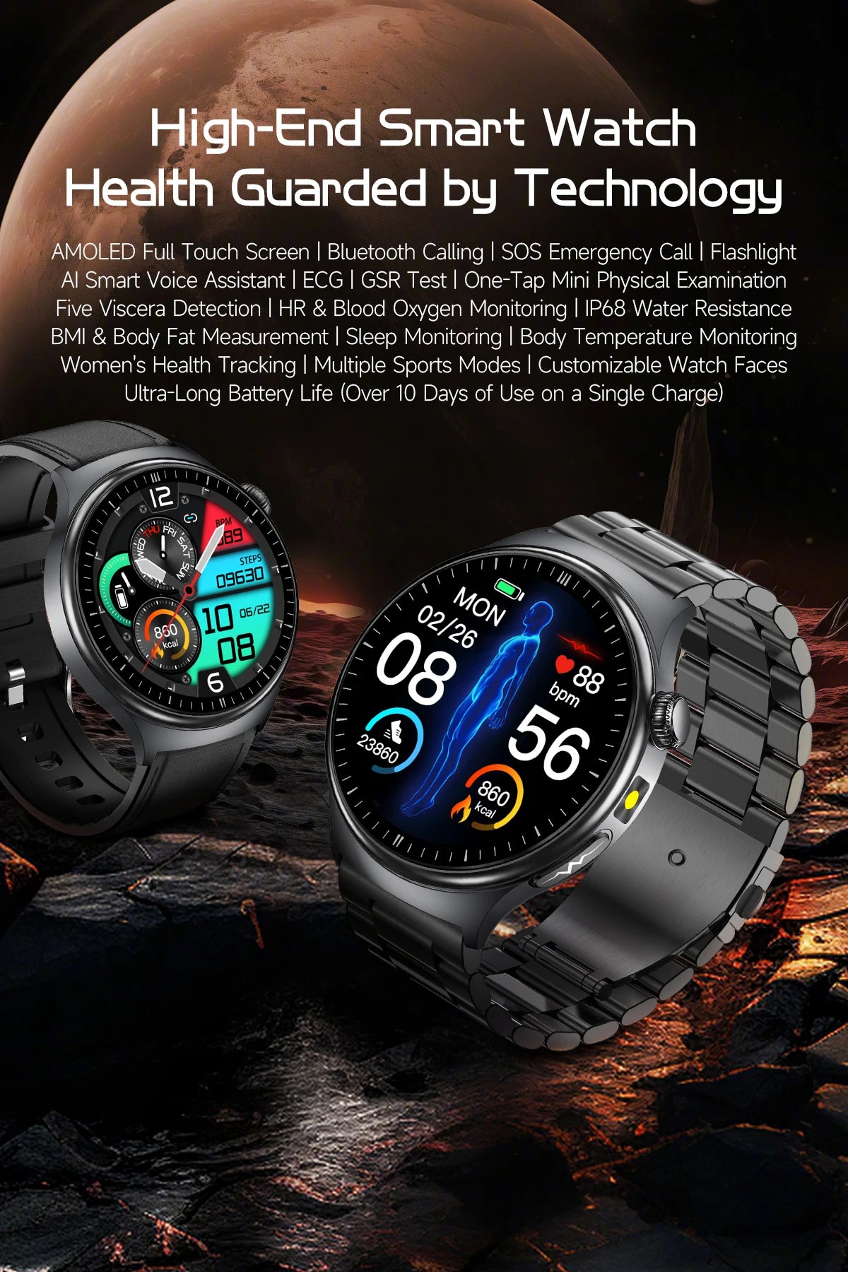 2026 New Smart Watch Men ECG+PPG Blood Lipids Uric Acid Blood Pressure Bluetooth Call 1.43'' Sapphire Smartwatch Remote Nursing.