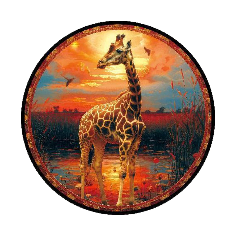 Giraffe Wooden Animal Puzzle Medium Difficulty Wood Jigsaws for Kids Adults Dragonfly Jigsaw Interesting Intelligent Toys