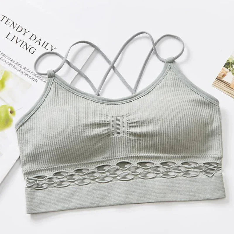 Tube Top Woman Bra Sexy Lingerie Female Fitness Top Cross Strap Seamless Underwear Active Bra Women's Intimates.