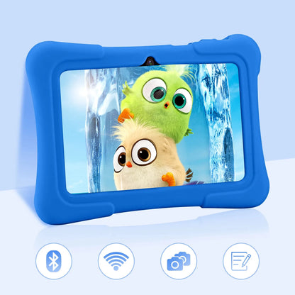 PRITOM 7 Inch Kids Tablet Quad Core Android 10 32GB WiFi Bluetooth Educational Software Installed.