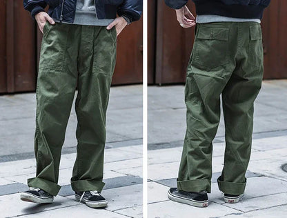 Bronson 1947 Model 838A OD7 Fatigue Utility Pants Men HBT OG-107 Baker Trousers.