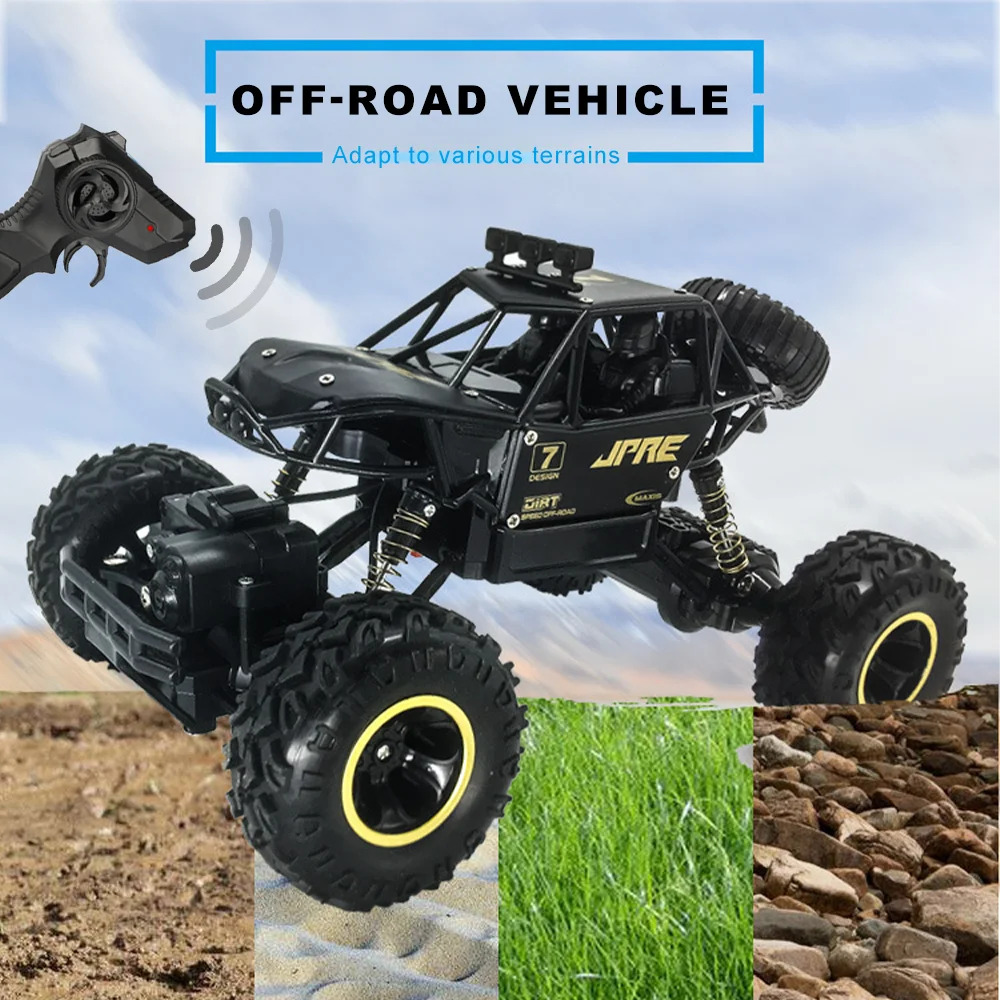 Off-Road vehicle 4WD Drive 2.4GHz Remote Control 45-degree Climbing Car Toy for Sandy Rocky Terrain Gifts for Boys Age 6-12.