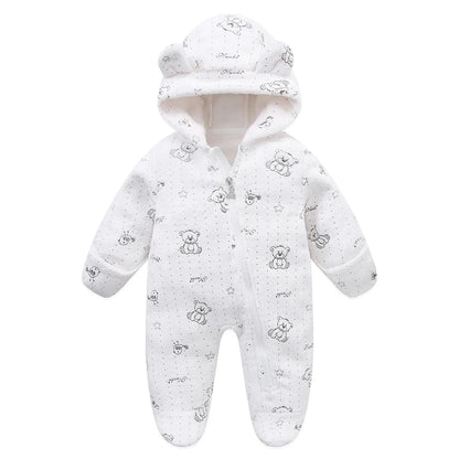 Neugeborenen Baby Flanell Strampler Weiche Warme Herbst Winter Body für Jungen & Mädchen Cartoon Print Overall 0-19M neugeborenen Baby Kleidung
