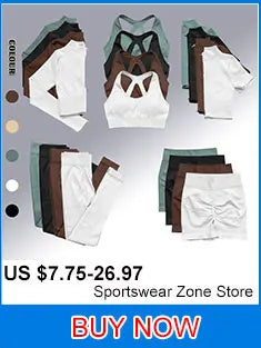 Yoga Suit High Waist Leggings Running Training Tights Sports Outfits Long Sleeve Crop Top Bra Seamless Fitenss Set Fitness Wear.