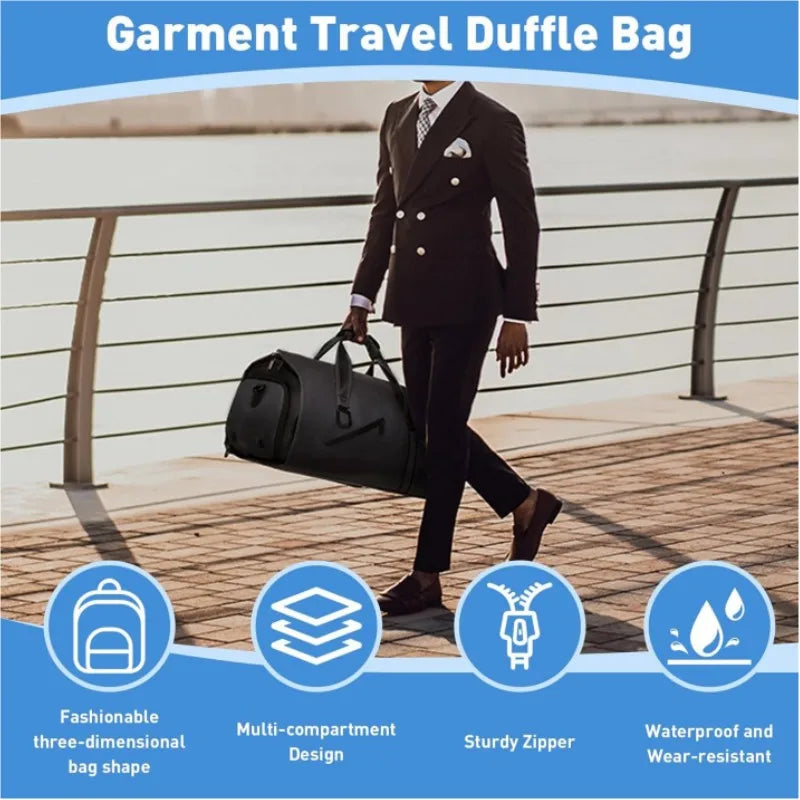 2025 Neue Herren-Business-Reisetasche mit Trocken- und Nasstrennung, große multifunktionale, faltbare Anzug- und Kleidungshandgepäcktasche.