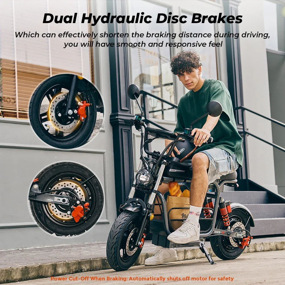 Iscooter DX5 Adult Electric Scooter 1500W 48V 15.6Ah Battery E Scooter 15 Inch Vacuum Inflatable Tires City Electric Scooter.