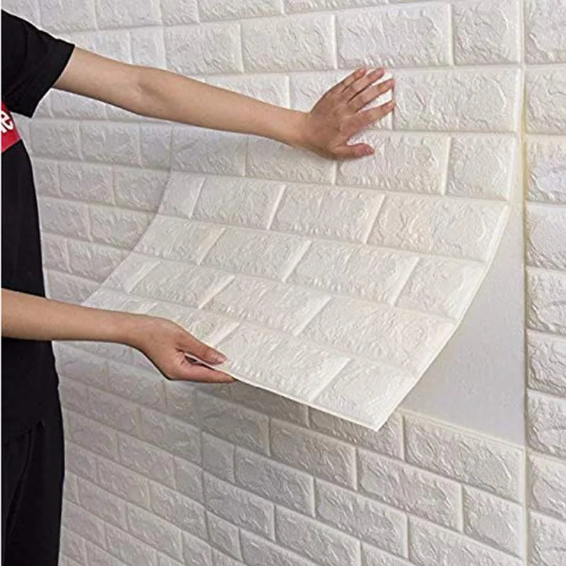 Retro Brick Pattern Room Decor PVC Home Decorations 3D Wallpaper Foam Wall Stickers DIY Self-adhesive 70cmX1m Renovation