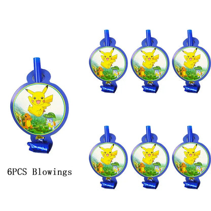 Pokemon Thema Geburtstag Party Dekoration Lieferungen Cartoon Pokemon Gehen Geschirr Tassen Teller Pikachu Ballon Für Baby Dusche Gefälligkeiten.