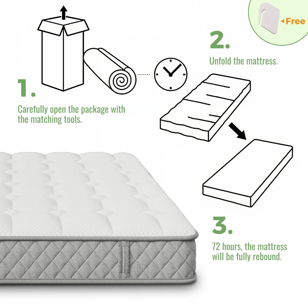 Orthopädische Kaltschaummatratze 90 x 200 cm, Matratze mit 7-Zonen-Taschenfederkernen, mittelfest – OEKO-TEX ®    Zertifiziert