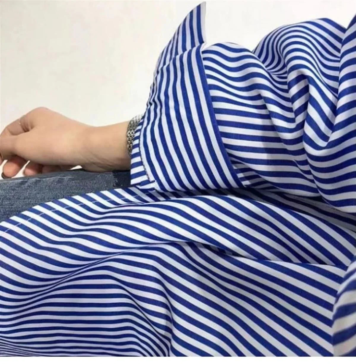 Women Shirt Blouse Blue Vertical Striped Shirt Women's Autumn Clothing Loose Long Sleeve Shirt Blusas Mujer.