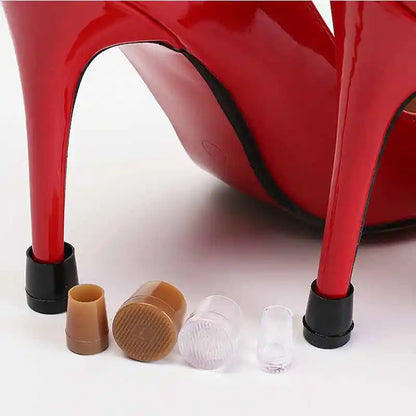 2Pcs Non-slip Wearable Heel Cover Round Woman High heels Protective Cover TPU/PVC Material Soft Damping Silencer Heel Protector.