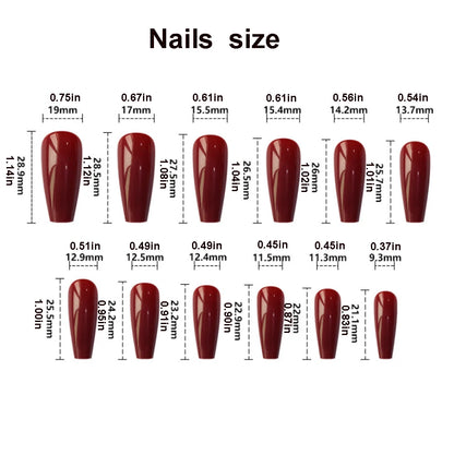 24pcs/set Medium long square fake nails for women girls cute heart flowers feather butterfly design press on false nail art tips.
