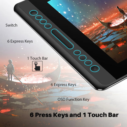 Huion Graphic Monitor Kamvas Pro 16 Drawing Tablet Screen 15.6 Inch Digital Tablets Draw Display with Battery-free Stylus Pen.