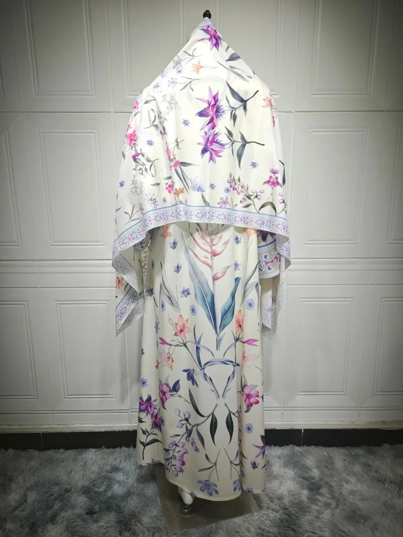 2025, Sommer-Strickjacke mit arabischem Blumenmuster für muslimische Frauen, elegante Dubai-Hijab-Abaya mit innerem islamischem Urlaubsoutfit, neues Türkei-Kleid