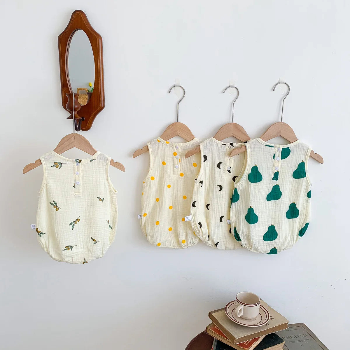 2023 neue Im Sommer Infant Neugeborene Baby Mädchen Jungen Falten Tuch Baumwolle Outfits Kinder Casual Overalls Kleinkind Bodys.