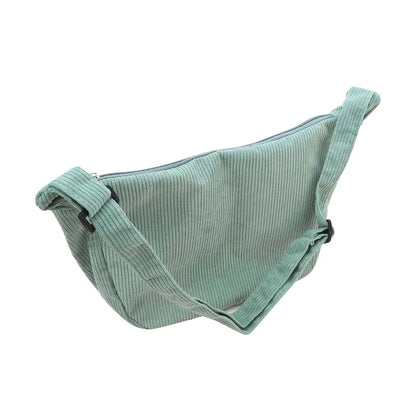 Corduroy Shoulder Bag Minimalist Crossbody Bag Women's Handbags Fashion Fabric Underarm Bag Solid Color Zipper Female Handbag.
